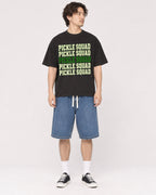 Mockup Boxy Heavyweight Tee Black male full-body 03
