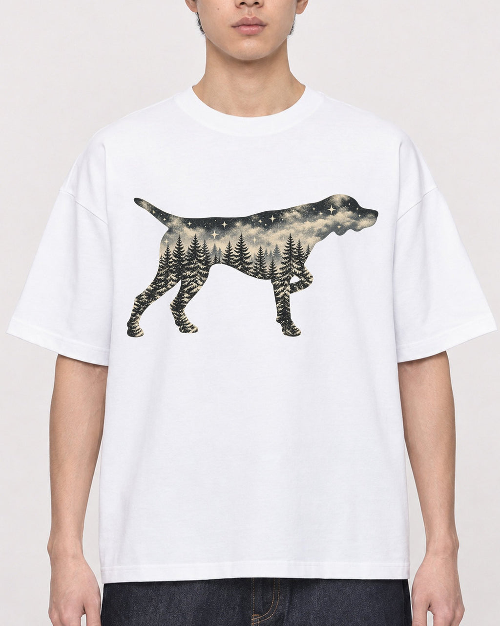 Mockup Boxy Heavyweight Tee White male close-up 01