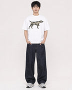 Mockup Boxy Heavyweight Tee White male full-body 01
