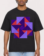 Mockup Boxy Heavyweight Tee Black male close-up 05