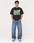 Mockup Boxy Heavyweight Tee Black male full-body 46
