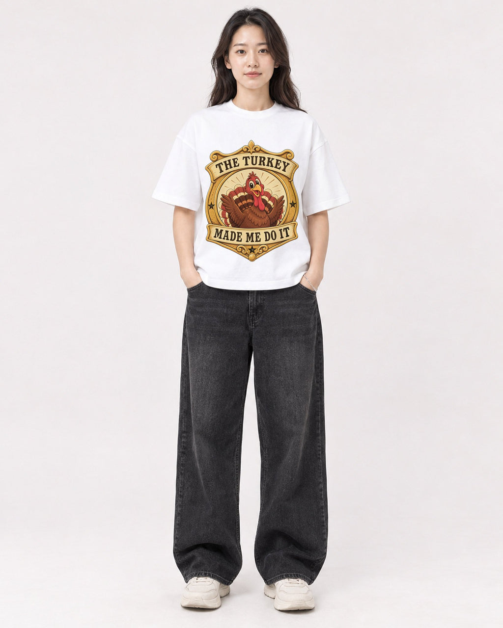 Mockup Boxy Heavyweight Tee White female full-body 03