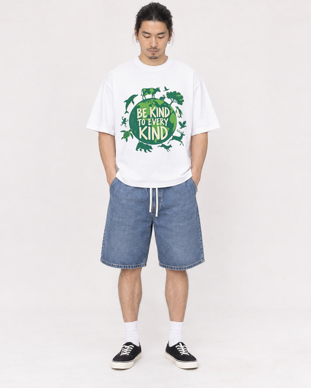 Mockup Boxy Heavyweight Tee White male full-body 43