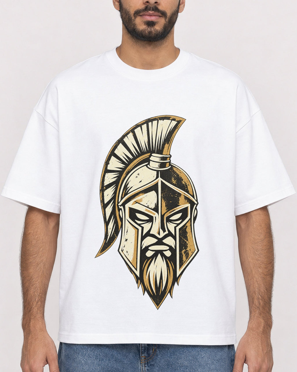 Mockup Boxy Heavyweight Tee White male close-up 07