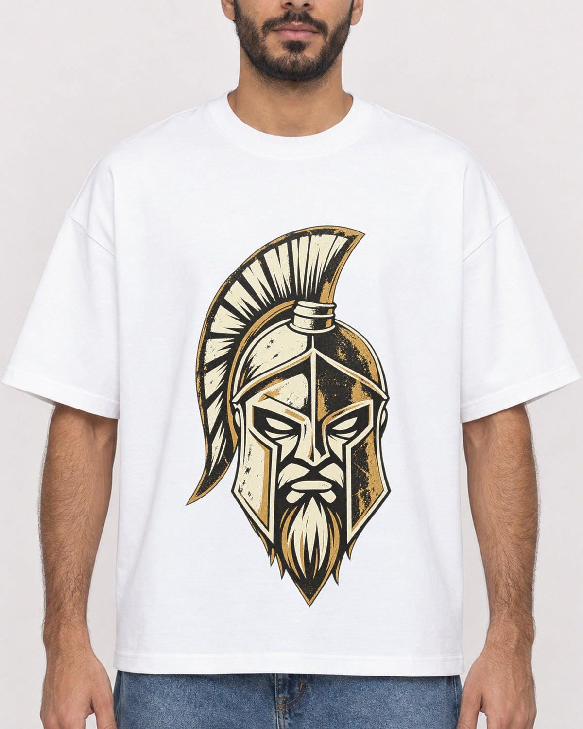Mockup Boxy Heavyweight Tee White male close-up 07
