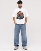 Mockup Boxy Heavyweight Tee White male full-body 07