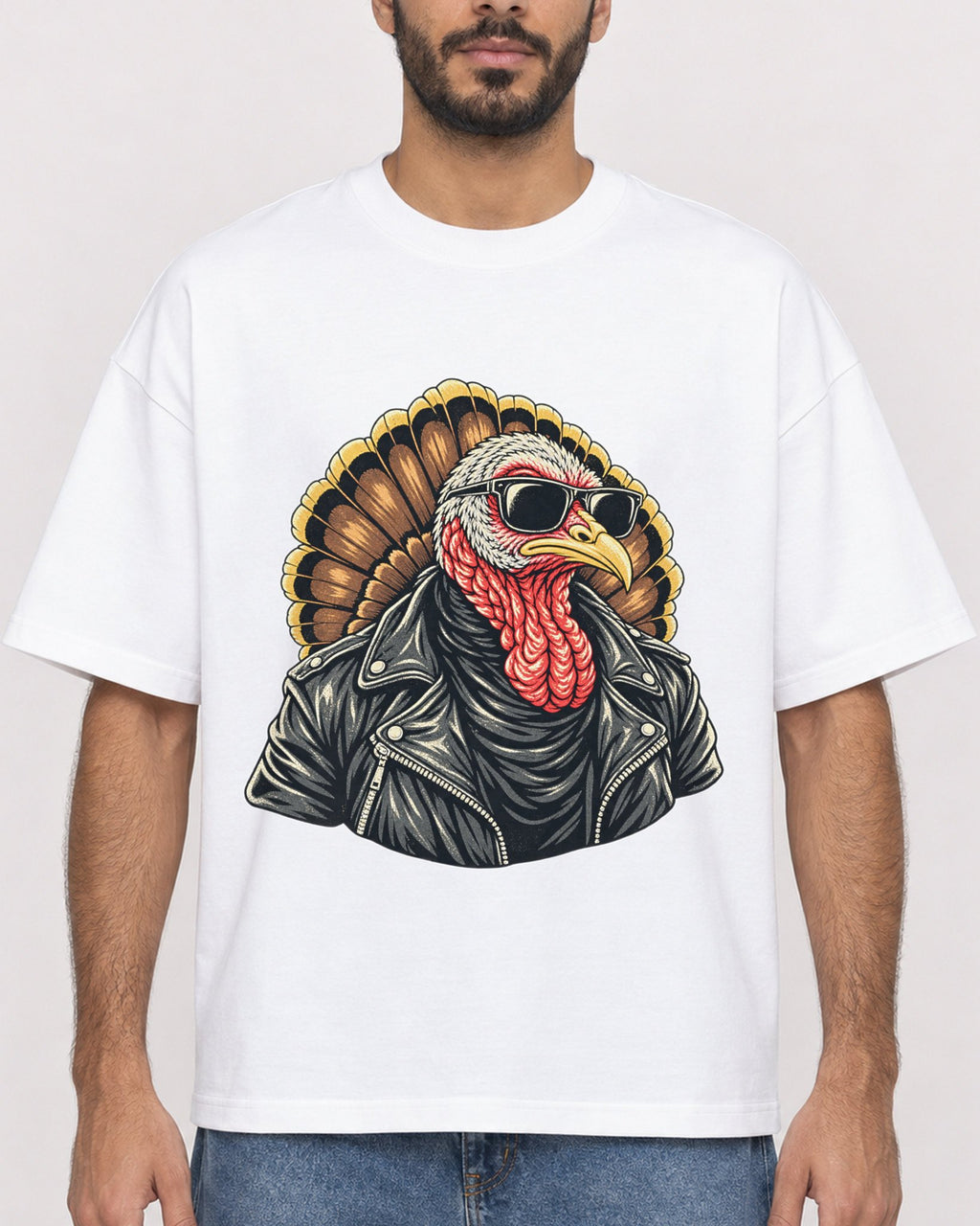 Mockup Boxy Heavyweight Tee White male close-up 07