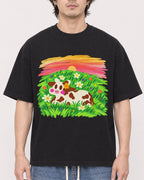 Mockup Boxy Heavyweight Tee Black male close-up 03