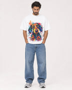 Mockup Boxy Heavyweight Tee White male full-body 47