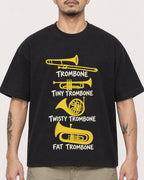 Mockup Boxy Heavyweight Tee Black male close-up 12