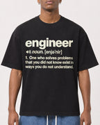 Mockup Boxy Heavyweight Tee Black male close-up 15