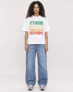 Mockup Boxy Heavyweight Tee White female full-body 10