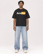 Mockup Boxy Heavyweight Tee Black male full-body 05