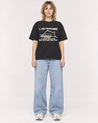 Mockup Boxy Heavyweight Tee Black female full-body 19