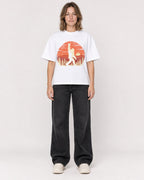 Mockup Boxy Heavyweight Tee White female full-body 38