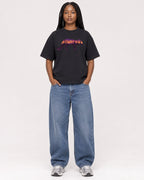 Mockup Boxy Heavyweight Tee Black female full-body 04