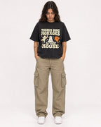 Mockup Boxy Heavyweight Tee Black female full-body 06
