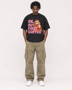Mockup Boxy Heavyweight Tee Black male full-body 04