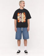Mockup Boxy Heavyweight Tee Black male full-body 39