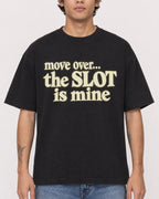 Mockup Boxy Heavyweight Tee Black male close-up 06