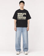 Mockup Boxy Heavyweight Tee Black male full-body 21