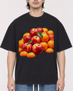 Mockup Boxy Heavyweight Tee Black male close-up 23