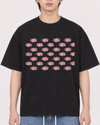 Mockup Boxy Heavyweight Tee Black male close-up 11
