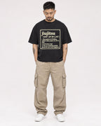 Mockup Boxy Heavyweight Tee Black male full-body 12