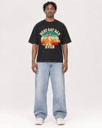 Mockup Boxy Heavyweight Tee Black male full-body 05