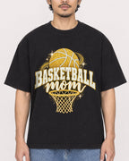 Mockup Boxy Heavyweight Tee Black male close-up 02