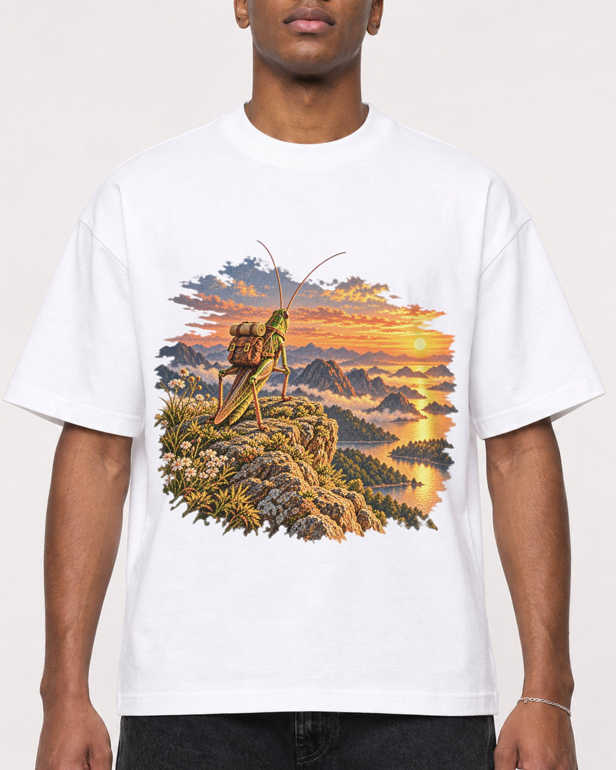 Mockup Boxy Heavyweight Tee White male close-up 15