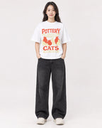 Mockup Boxy Heavyweight Tee White female full-body 03