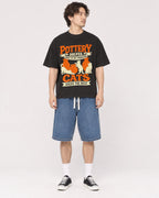 Mockup Boxy Heavyweight Tee Black male full-body 03