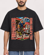 Mockup Boxy Heavyweight Tee Black male close-up 07