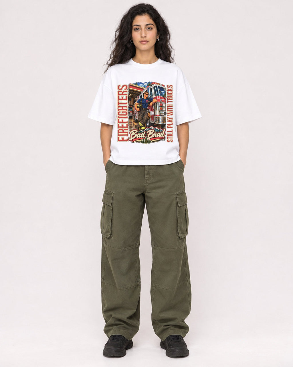 Mockup Boxy Heavyweight Tee White female full-body 07