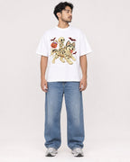 Mockup Boxy Heavyweight Tee White male full-body 02