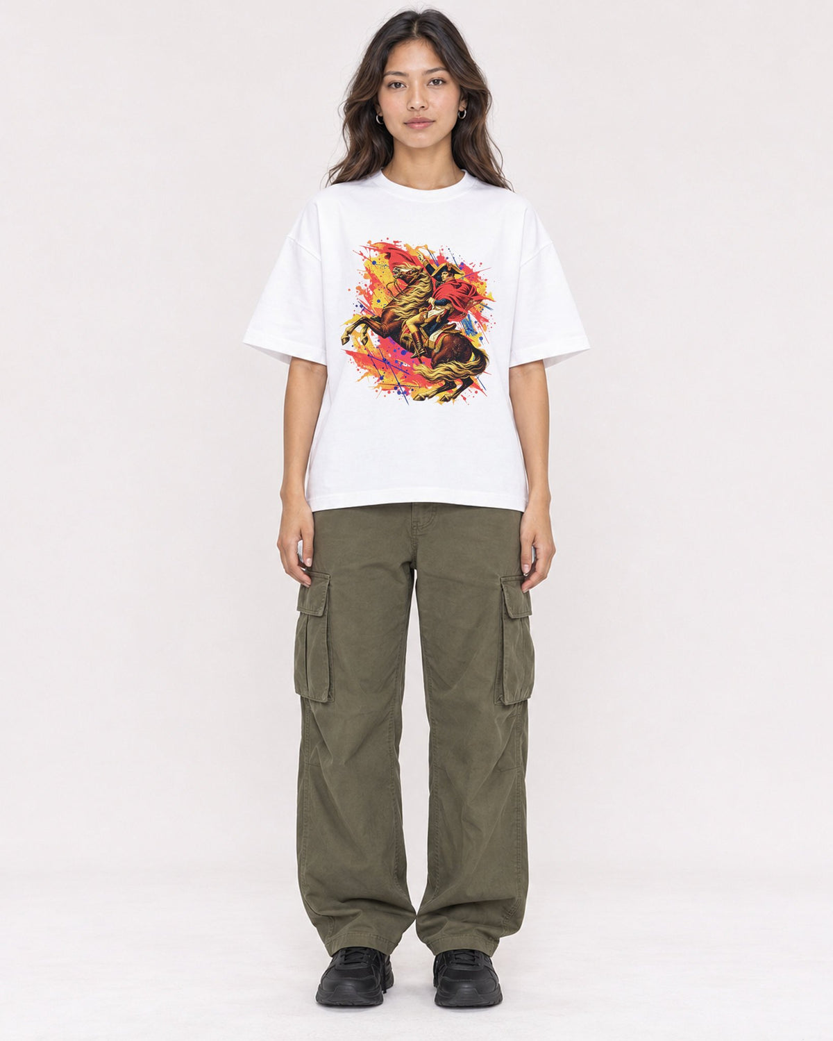 Mockup Boxy Heavyweight Tee White female full-body 02
