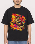 Mockup Boxy Heavyweight Tee Black male close-up 02