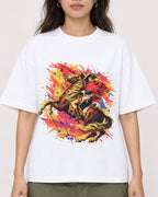 Mockup Boxy Heavyweight Tee White female close-up 02
