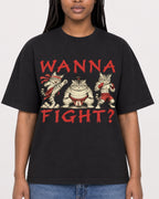 Mockup Boxy Heavyweight Tee Black female close-up 04