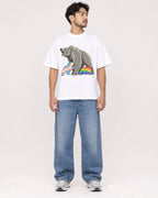 Mockup Boxy Heavyweight Tee White male full-body 02