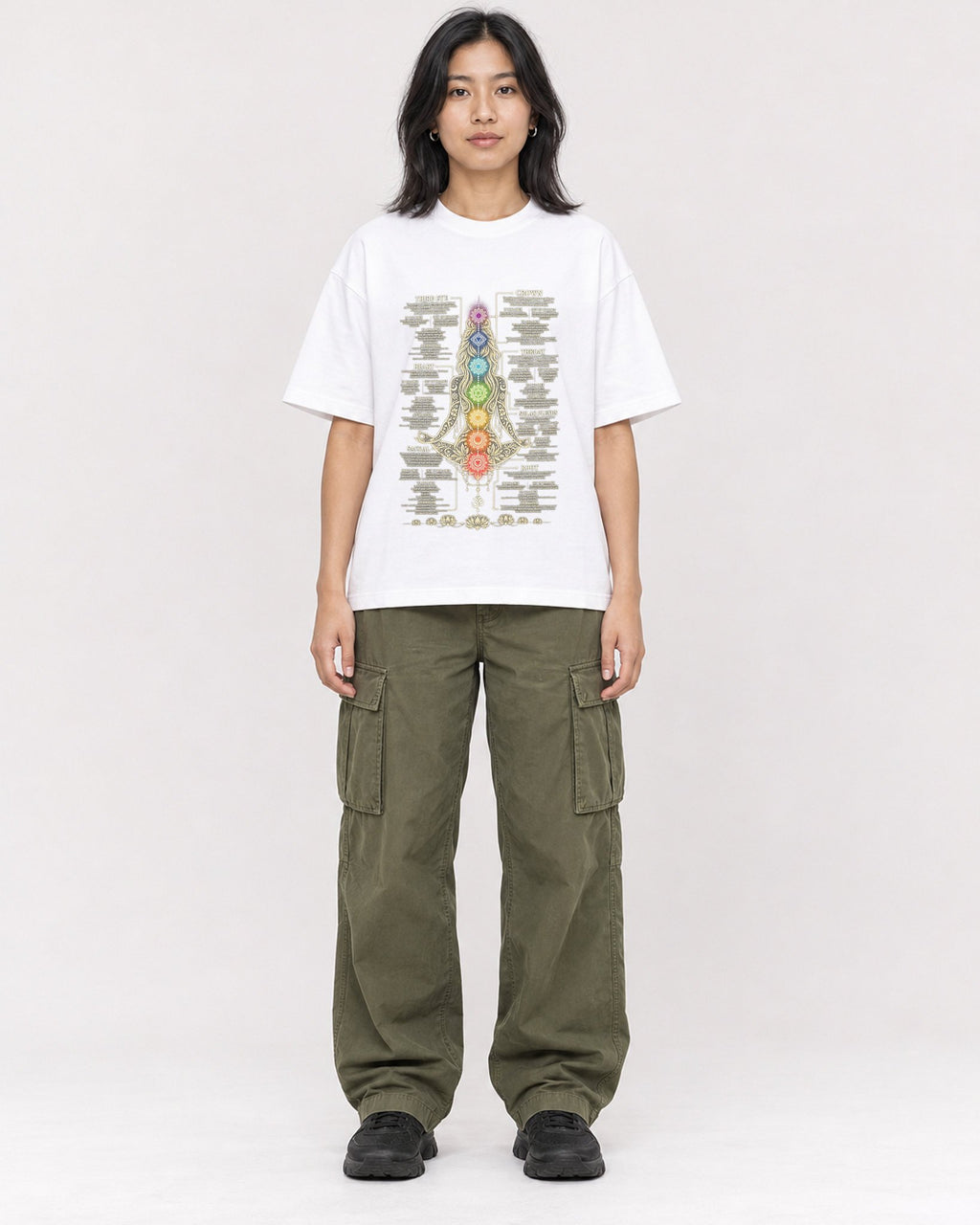 Mockup Boxy Heavyweight Tee White female full-body 22