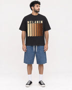 Mockup Boxy Heavyweight Tee Black male full-body 07