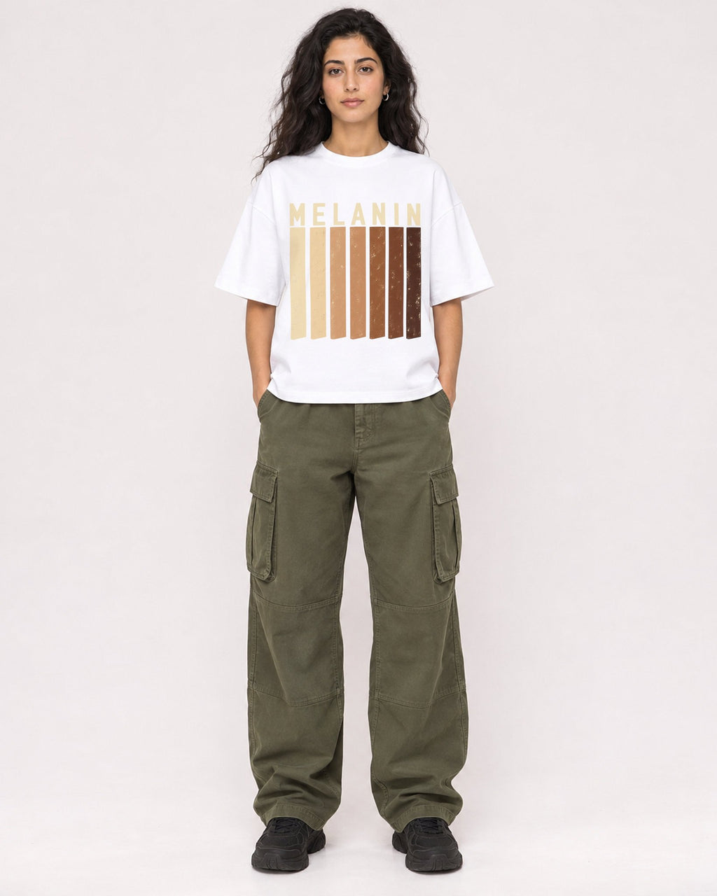 Mockup Boxy Heavyweight Tee White female full-body 07