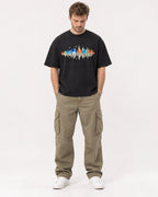 Mockup Boxy Heavyweight Tee Black male full-body 08