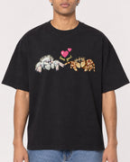 Mockup Boxy Heavyweight Tee Black male close-up 10