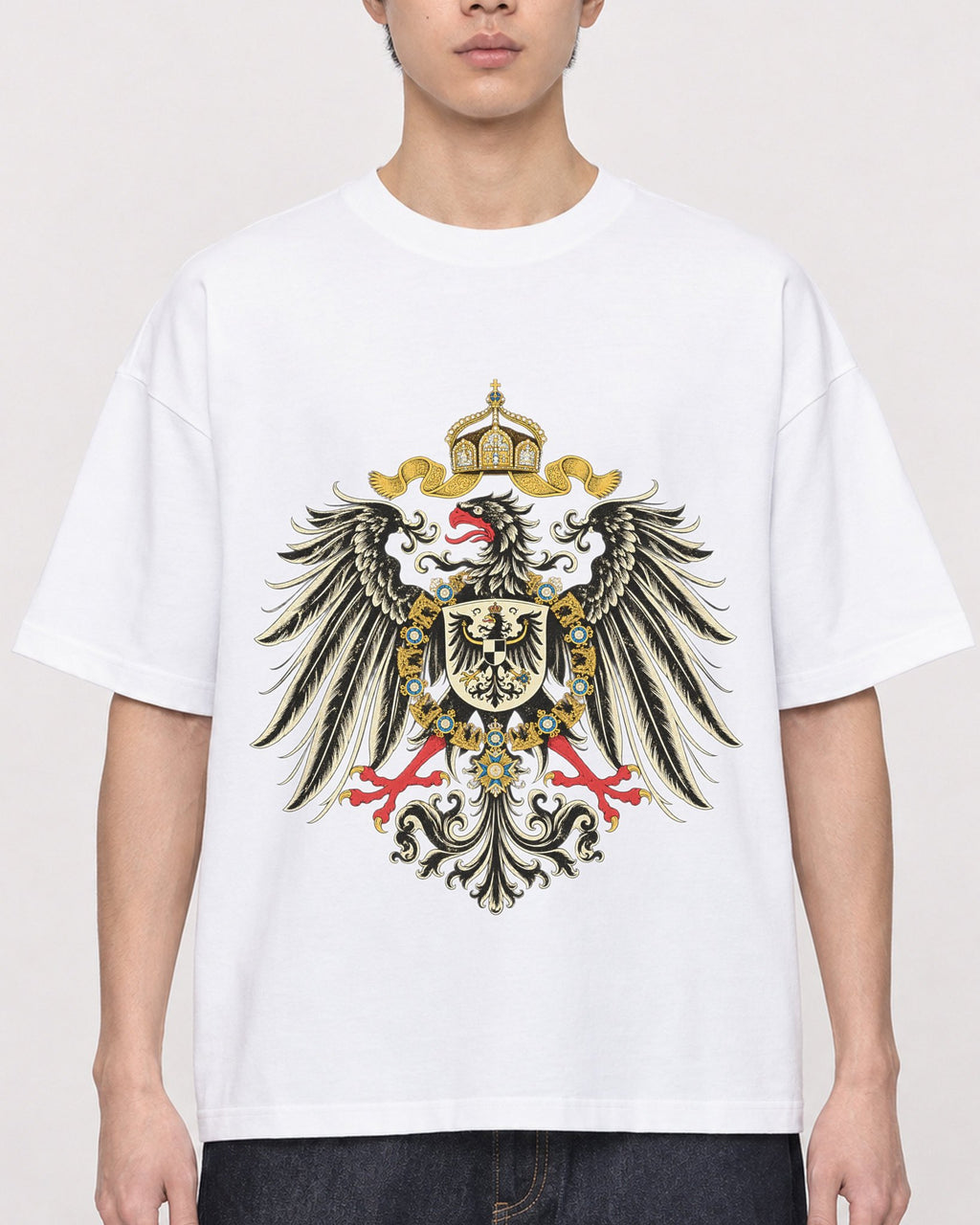 Mockup Boxy Heavyweight Tee White male close-up 01