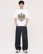Mockup Boxy Heavyweight Tee White male full-body 01