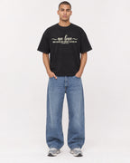 Mockup Boxy Heavyweight Tee Black male full-body 50