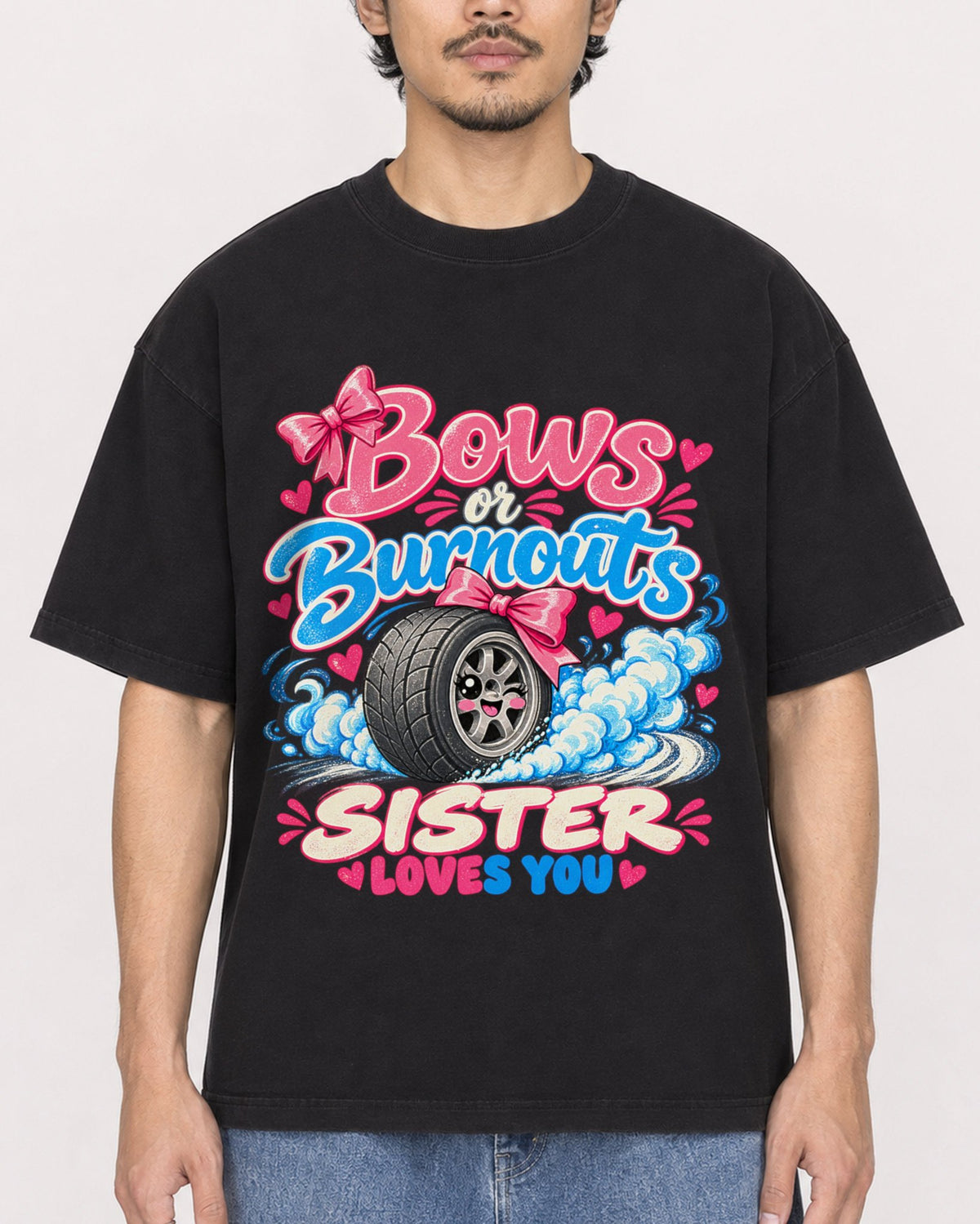 Mockup Boxy Heavyweight Tee Black male close-up 02